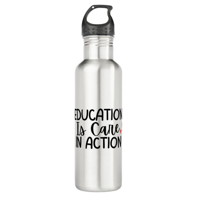 Botella De Agua 'Education Is Care In Action' Teacher Appreciation (Anverso)