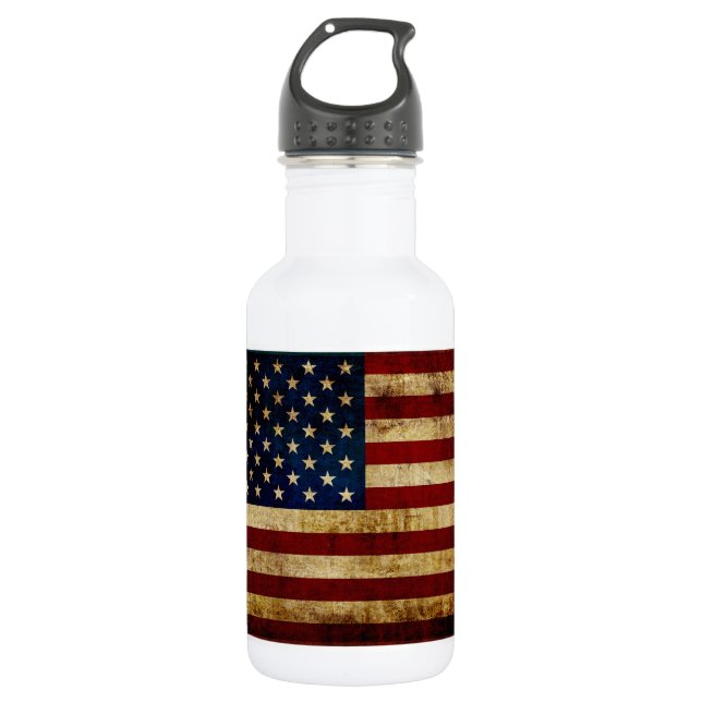 Botella De Agua EE. UU. / bandera grunged (Anverso)