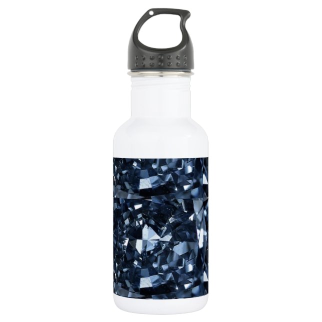 Botella De Agua Efecto Diamante Azul Profundo (Anverso)