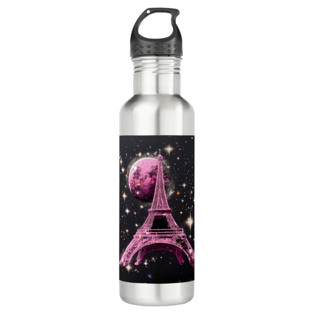 Botella De Agua Eiffel Tower Night Moon           (Anverso)
