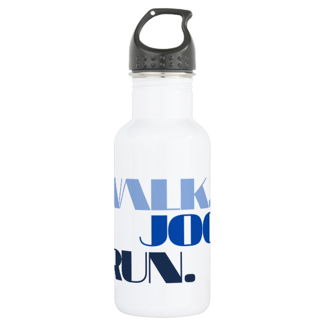 Botella De Agua EJECUCIÓN DE BÚSQUEDA AZUL (fuente CHUNKY) (Anverso)