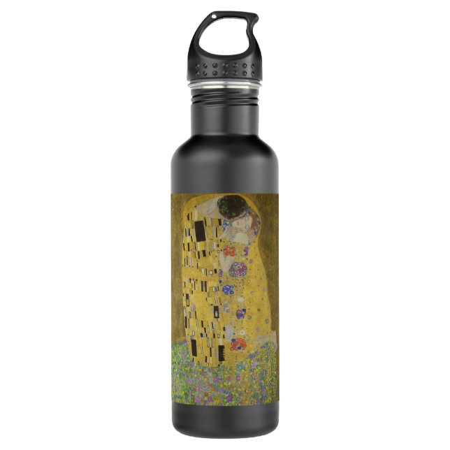 Botella De Agua El abrazo del beso de los amantes por Gustav Klimt (Anverso)