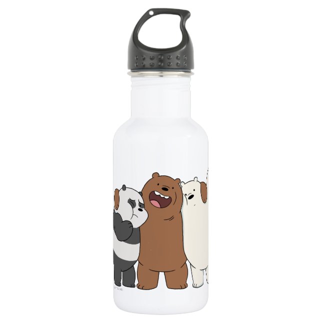Botella De Agua El abrazo del grupo Bare Bears (Anverso)