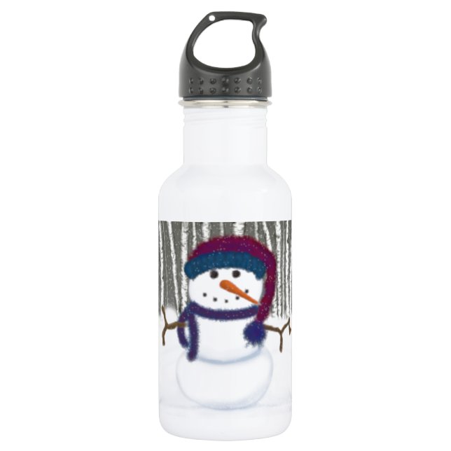 Botella De Agua El Adorable Puffy Del Hombre De La Nieve (Anverso)