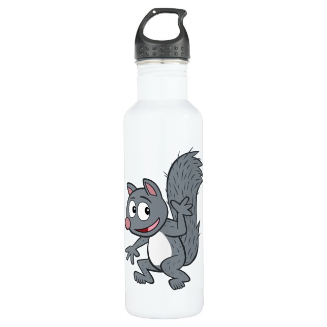Botella De Agua El agitar gris de la ardilla de Rick el | del (Anverso)