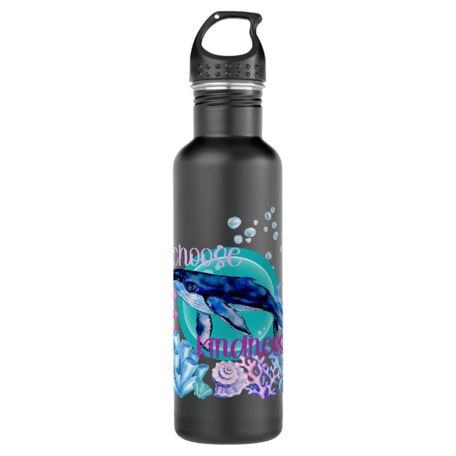 Botella De Agua El amante de la ballena azul elige la amabilidad l (Anverso)