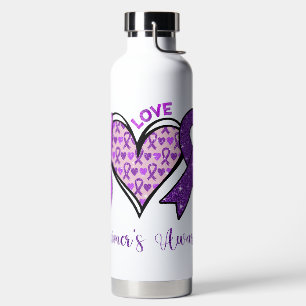 BOTELLA DE AGUA EL AMOR DE LA PAZ PURPLE ALZHEIMERS APOYA LA CONCI
