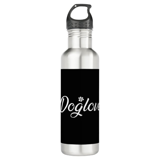 Botella De Agua El amor de los perros con Perro Paw (Anverso)