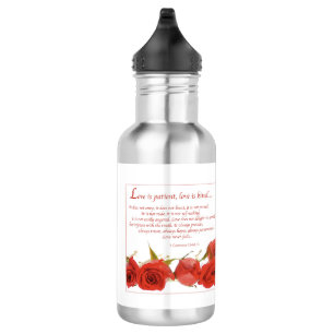 Botella De Agua El amor es la rosa roja del paciente