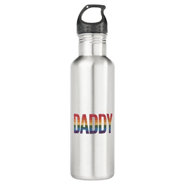 Botella De Agua El arcoiris del Día del Padre LGBTQ, mes del orgul (Anverso)
