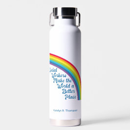 Botella De Agua El arcoiris inspirador personalizado