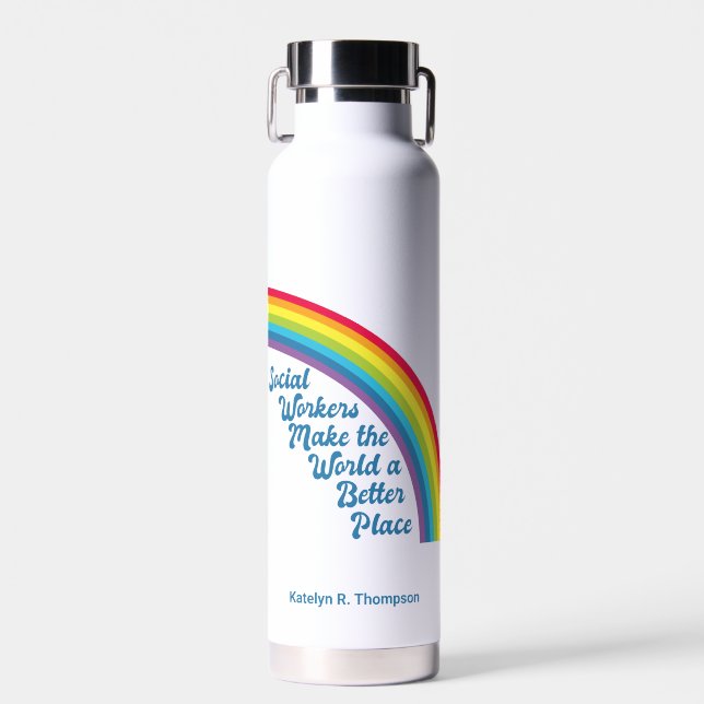 Botella De Agua El arcoiris inspirador personalizado (Delantero)