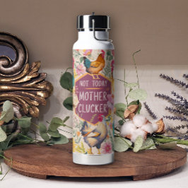 Botella De Agua El balancín floral divertido no es el pollo de hoy