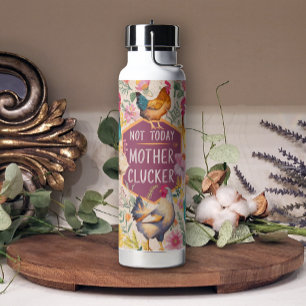 Botella De Agua El balancín floral divertido no es el pollo de hoy