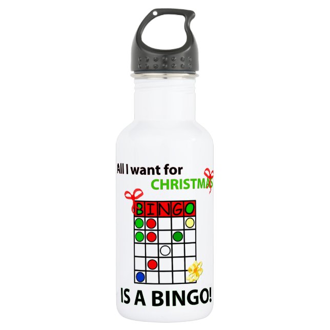Botella De Agua El BINGO I quiere un bingo para el navidad (Anverso)