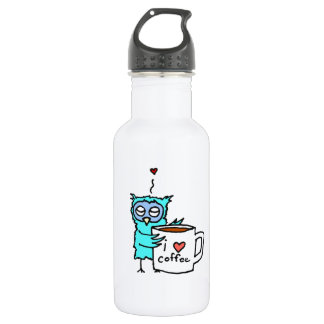 Botella De Agua El búho ama el café