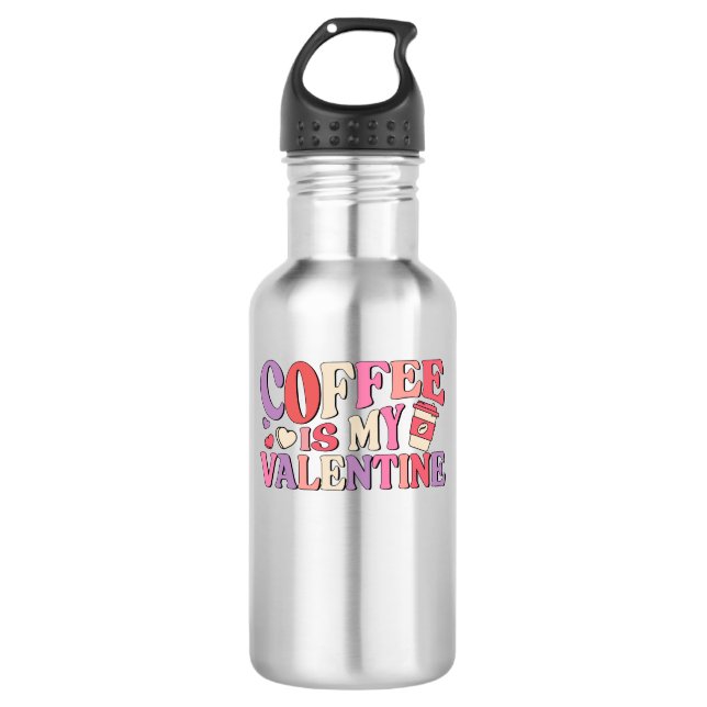 Botella De Agua el café es mi San Valentín (Anverso)