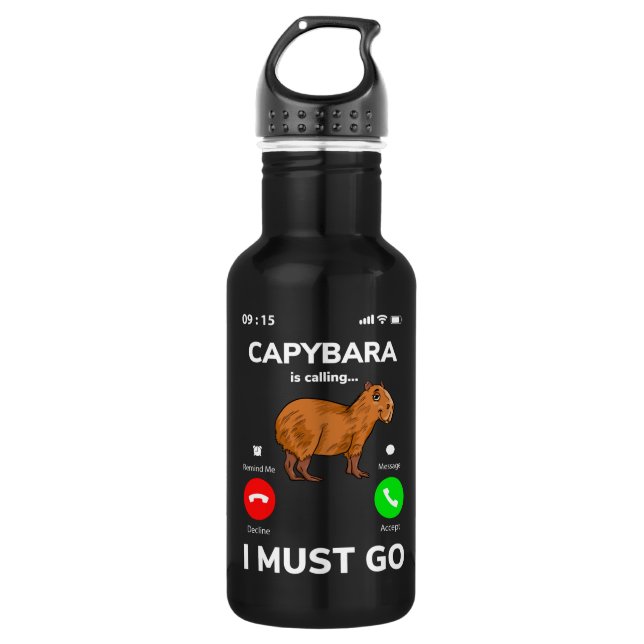 Botella De Agua El Capibara Está Llamando, Debo Ir (Anverso)