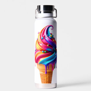 Botella De Agua El clásico cono de helado vibrante de SlipperyJoe'