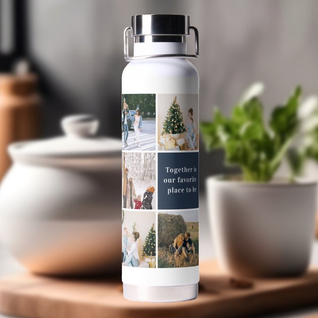 Botella De Agua El Collage de fotos Familiar Juntos Es Nuestro Fav (Subido por el creador)