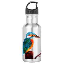 Botella De Agua El colorido arte de las aves de Kingfisher