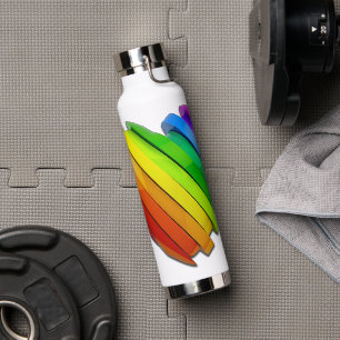 Botella De Agua El corazón tridimensional escultural de SlipperyJo