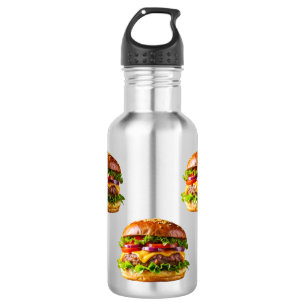 Botella De Agua El delicioso y apetitoso thic de hamburguesa apila