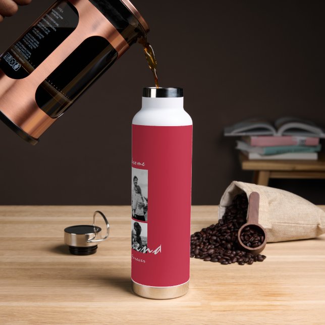 Botella De Agua el día de San Valentín de 4 Collages de fotos para (Café)