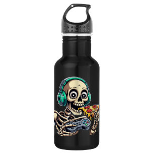 Botella De Agua El día del sabor del esqueleto: juegos de pizza cu