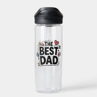 Botella De Agua El diseño de texto de Mejor Papá