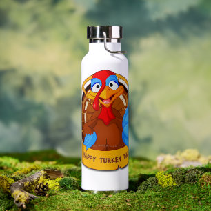 Botella De Agua El divertido diseño de Acción de Gracias estilo ca