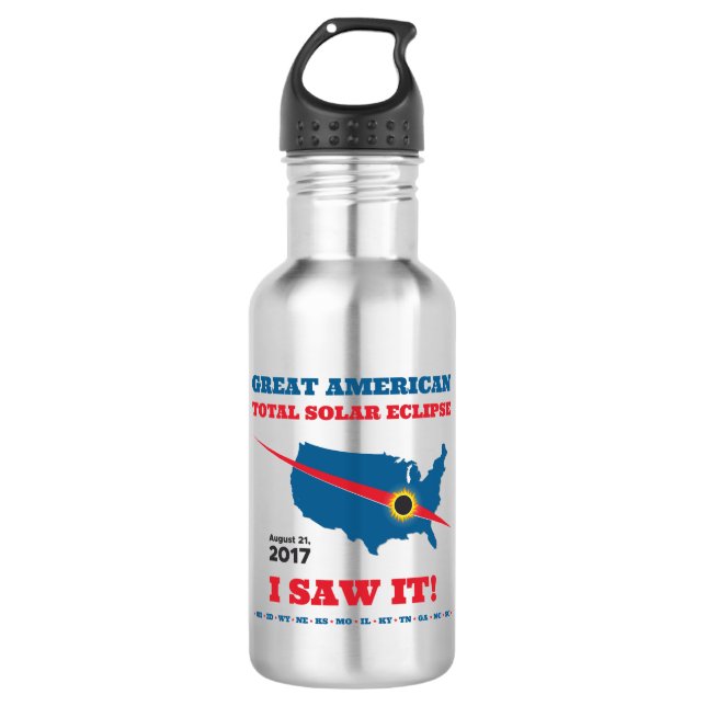 Botella De Agua ¡El eclipse solar total - 2017 - lo vi! (Anverso)