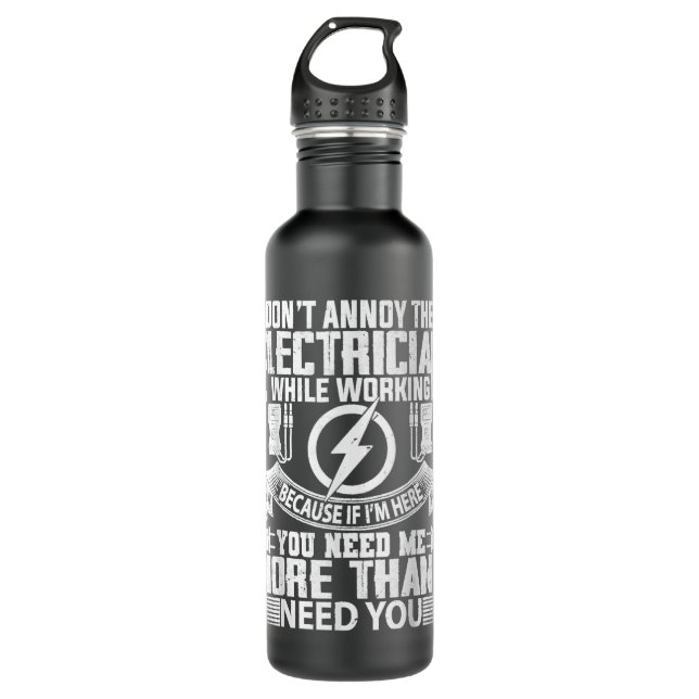Botella De Agua El electricista no se fastidia de la gracia del el (Anverso)
