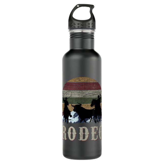 Botella De Agua El equipo de Rodeo Rodeo Ropando El Retro De Monta (Anverso)