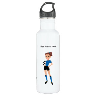 Botella De Agua El fútbol de Chica escarchado