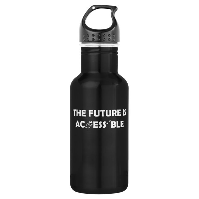 Botella De Agua El futuro es accesible el lenguaje de Rótulo ASL B (Anverso)
