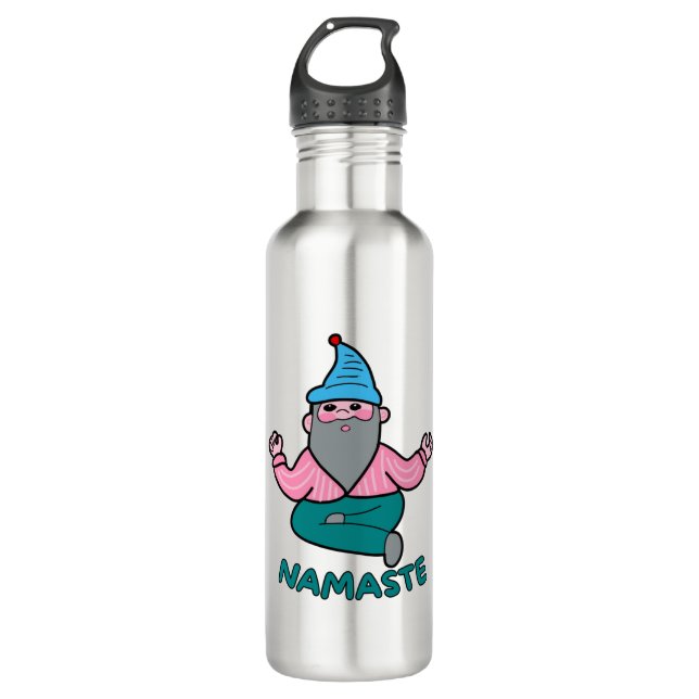 Botella De Agua El gnomo del Namaste meditando (Anverso)
