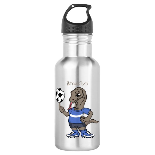 Botella De Agua El gracioso personalizado de fútbol del dragón Kom (Anverso)