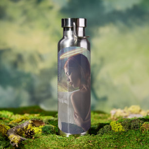 Botella De Agua El hermoso ángel con arte de fantasía