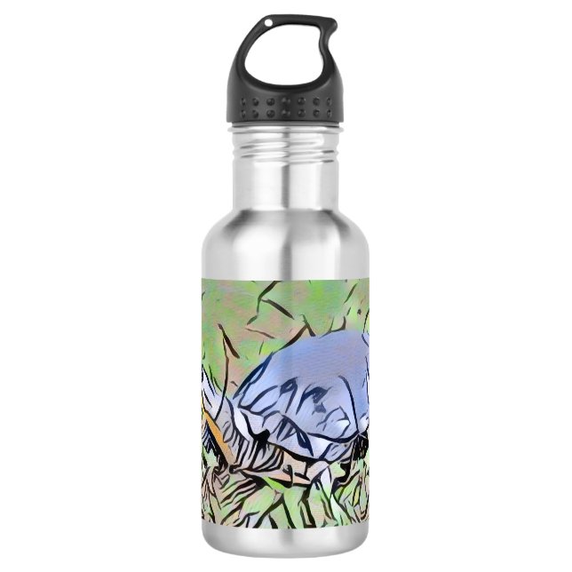 Botella De Agua  El Ilustracion de rana rebelde (Anverso)