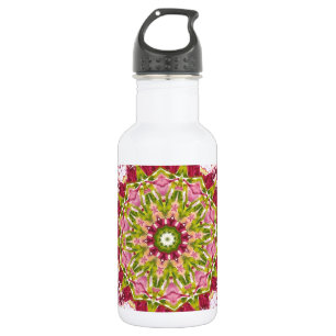 Botella De Agua El Kaleidescope rosa y verde de Ola Boo