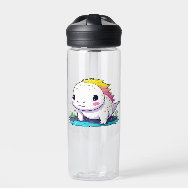 Botella De Agua El Kawaii Axolotl lindo en el agua personalizado (Delante)