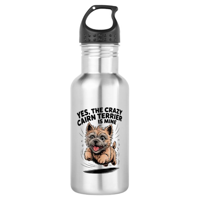Botella De Agua El loco Cairn Terrier es mío (Anverso)