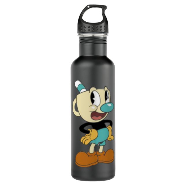 Botella De Agua El logotipo del programa Cuphead Show Text (Anverso)