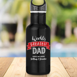 Botella De Agua El mejor negro del mundo: el estandarte rojo moder
