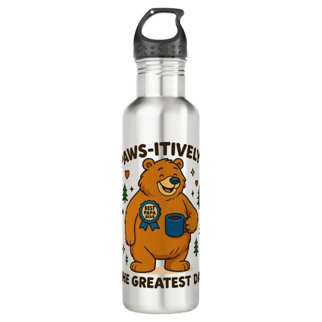 Botella De Agua El mejor oso de papá (Anverso)