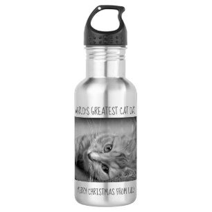 Botella De Agua El mejor papá gato del mundo - foto de Navidad