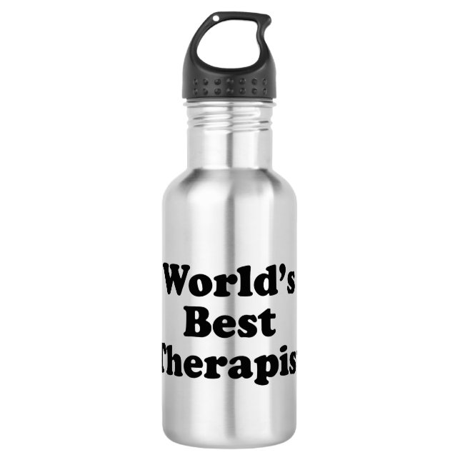 Botella De Agua El mejor terapeuta del mundo (Anverso)