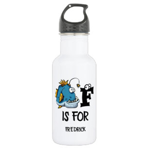 Botella De Agua El monograma F del personalizado es para el ilustr