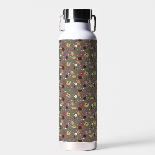 Botella De Agua El origen floral del abrave del otoño (Delantero)